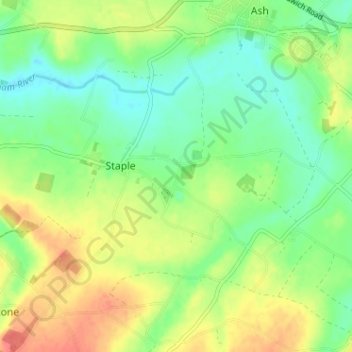 Mapa topográfico Barnsole, altitud, relieve