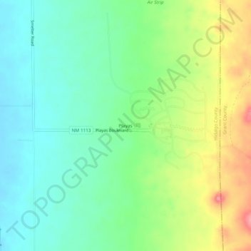 Mapa topográfico Playas, altitud, relieve