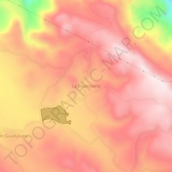 Mapa topográfico La Estanzuela, altitud, relieve