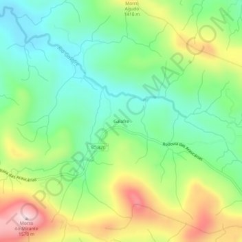 Mapa topográfico Galafre, altitud, relieve