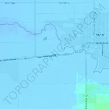 Mapa topográfico Rico, altitud, relieve