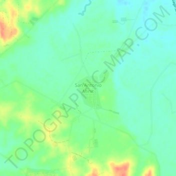 Mapa topográfico San Antonio Minit, altitud, relieve