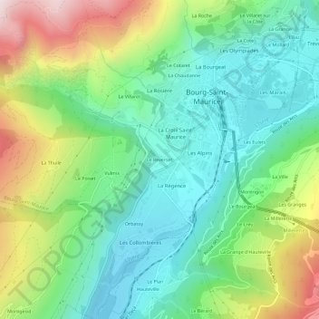 Mapa topográfico Le Reverset, altitud, relieve