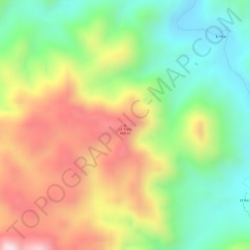 Mapa topográfico La Tuna, altitud, relieve