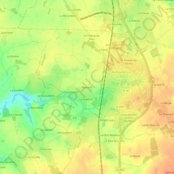 Mapa topográfico Beaupré, altitud, relieve