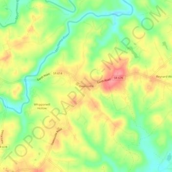 Mapa topográfico Owensville, altitud, relieve