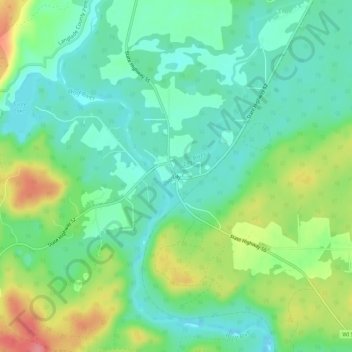 Mapa topográfico Lily, altitud, relieve