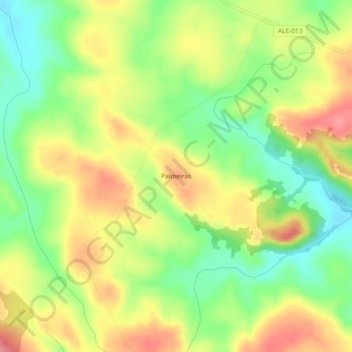 Mapa topográfico Palmeiras, altitud, relieve