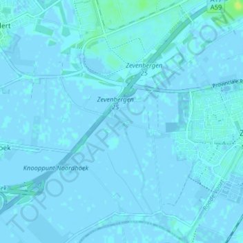 Mapa topográfico Pelikaan, altitud, relieve
