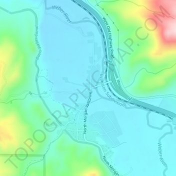 Mapa topográfico Peterson, altitud, relieve