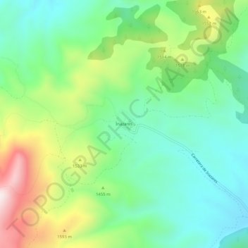 Mapa topográfico Inazares, altitud, relieve