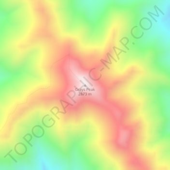 Mapa topográfico Grays Peak, altitud, relieve