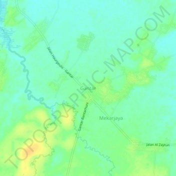 Mapa topográfico Gantar, altitud, relieve