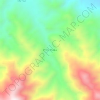 Mapa topográfico Prafi Mulia, altitud, relieve