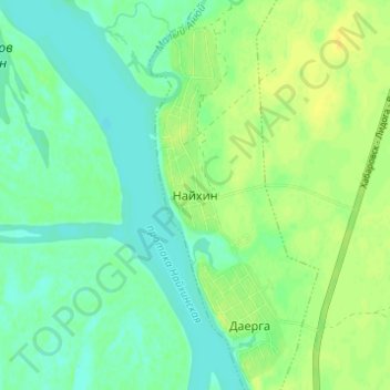Mapa topográfico Naykhin, altitud, relieve