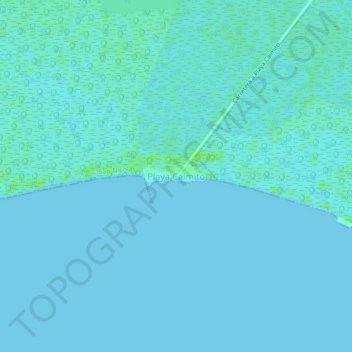 Mapa topográfico Playa Caimito, altitud, relieve