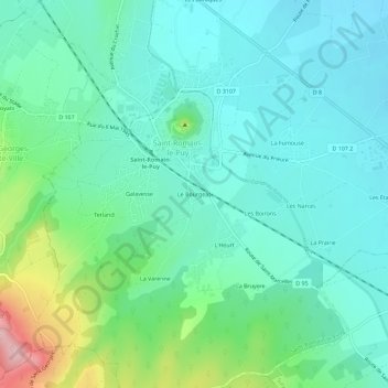 Mapa topográfico Le Bourgeat, altitud, relieve