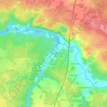 Mapa topográfico Paimparé, altitud, relieve