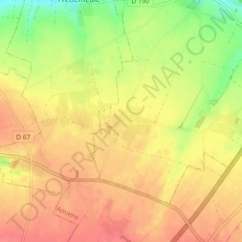 Mapa topográfico Wiammeville, altitud, relieve