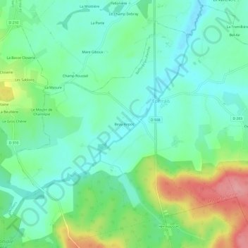 Mapa topográfico Beau Repos, altitud, relieve