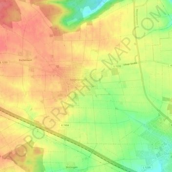Mapa topográfico Tomerdingen, altitud, relieve