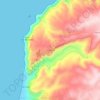 Mapa topográfico La Polcura, altitud, relieve