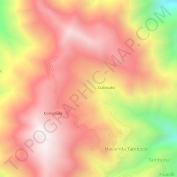 Mapa topográfico Vilcabamba, altitud, relieve