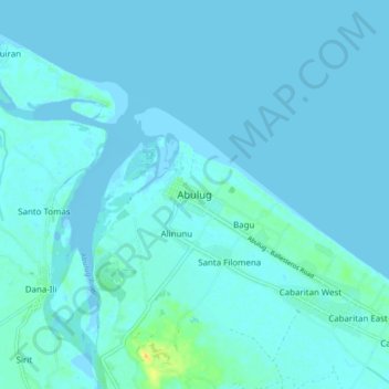 Mapa topográfico Abulug, altitud, relieve