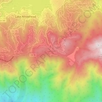 Mapa topográfico Skyforest, altitud, relieve