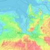 Mapa topográfico Wesermarsch, altitud, relieve