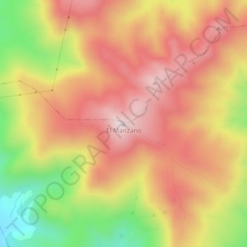 Mapa topográfico El Manzano, altitud, relieve