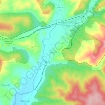 Mapa topográfico Carrizal, altitud, relieve