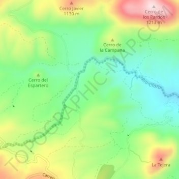 Mapa topográfico El Abiar, altitud, relieve