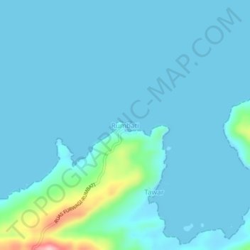Mapa topográfico Rumbati, altitud, relieve