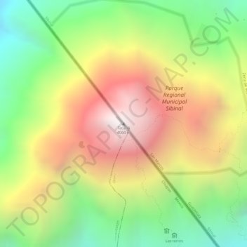 Mapa topográfico Tacaná, altitud, relieve