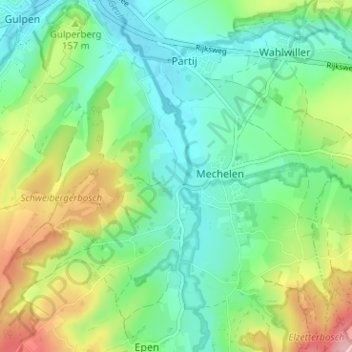 Mapa topográfico Overgeul, altitud, relieve