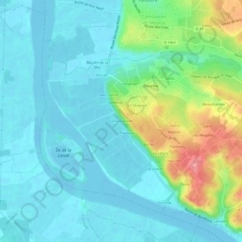 Mapa topográfico La Fontanelle, altitud, relieve