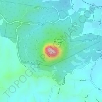 Mapa topográfico Mount Cooroora, altitud, relieve