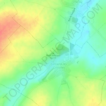 Mapa topográfico Mont Bernard, altitud, relieve