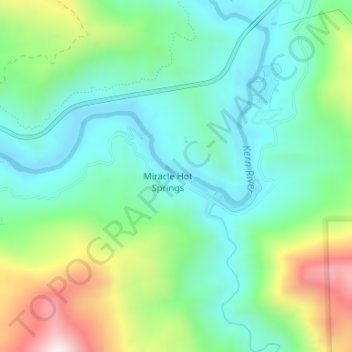 Mapa topográfico Miracle Hot Springs, altitud, relieve