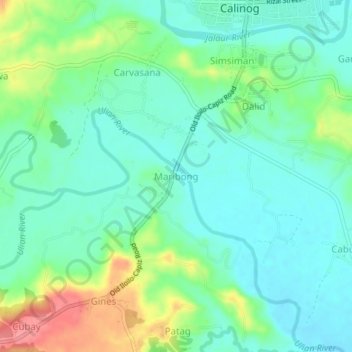 Mapa topográfico Maribong, altitud, relieve
