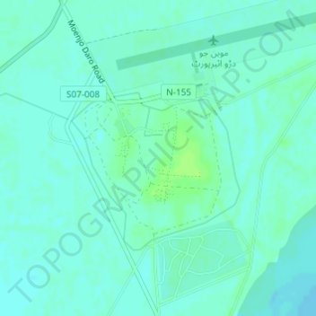 Mapa topográfico Mohenjo Daro, altitud, relieve