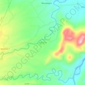 Mapa topográfico Baviera, altitud, relieve