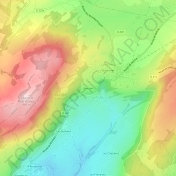 Mapa topográfico Bois Joli, altitud, relieve