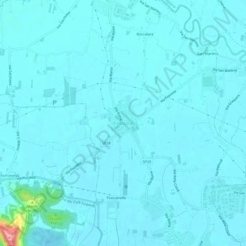 Mapa topográfico Fossona, altitud, relieve