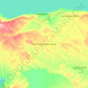 Mapa topográfico Sultan Dumalondong, altitud, relieve