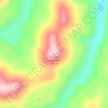 Mapa topográfico France Mountain, altitud, relieve