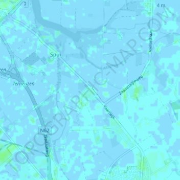 Mapa topográfico Magrette, altitud, relieve