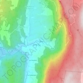Mapa topográfico Tourtre, altitud, relieve