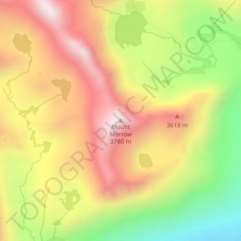 Mapa topográfico Mount Morrow, altitud, relieve